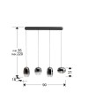 ONICE- LAMPARA 4L NEGRO-SMOKE